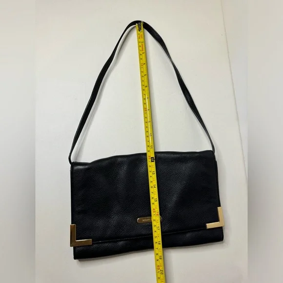 Michael Kors Beverly Oversized Clutch Black Supple Leather Convertible - Picture 6 of 10